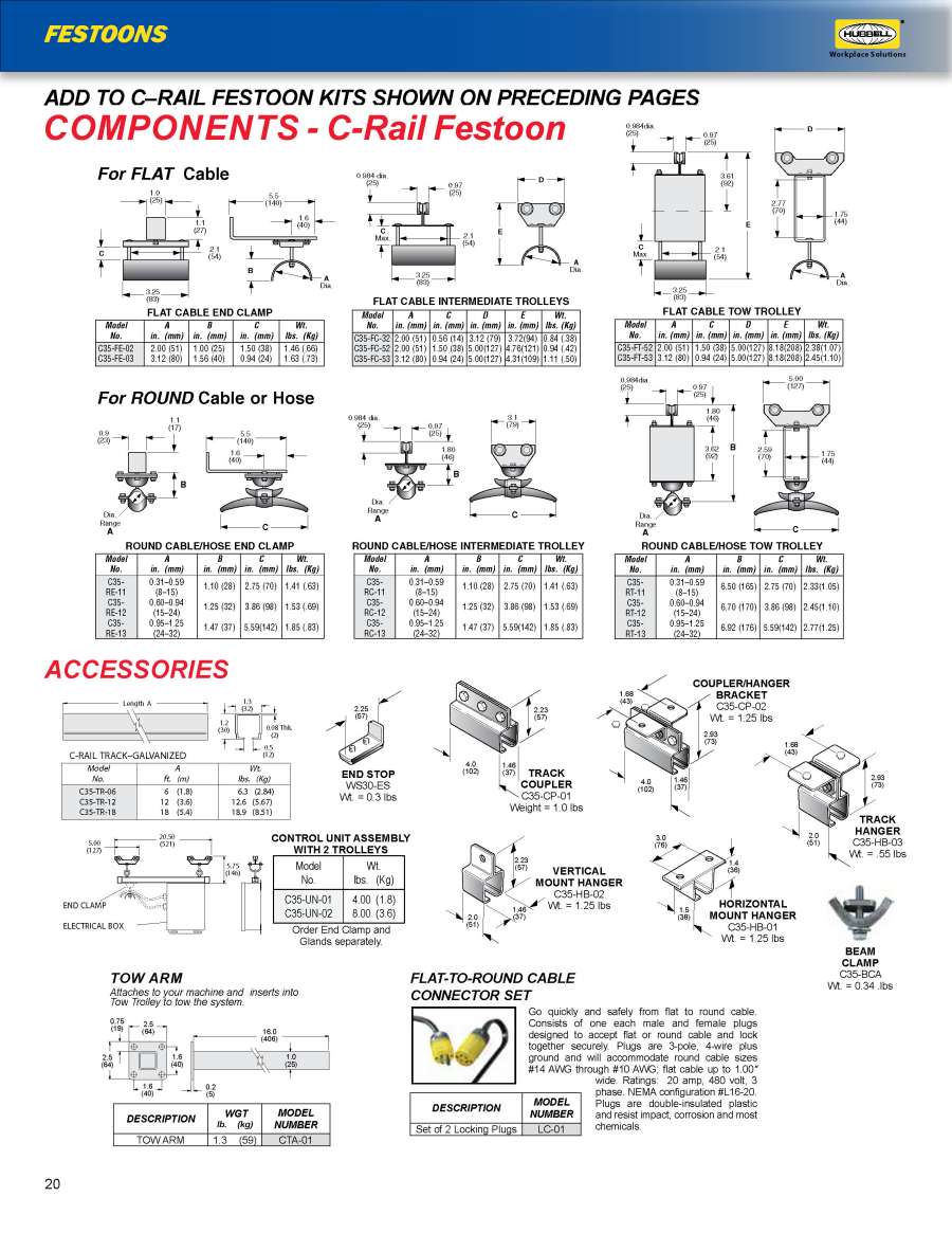 Festoon System Kit Round 40 Ft 0.95-1.25 