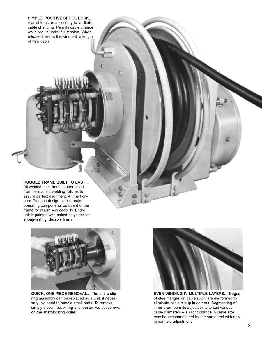 GLEASON, SERIES S, 35 AMPS, SIZE 16, CRANE CABLE REEL, MAGNET REEL